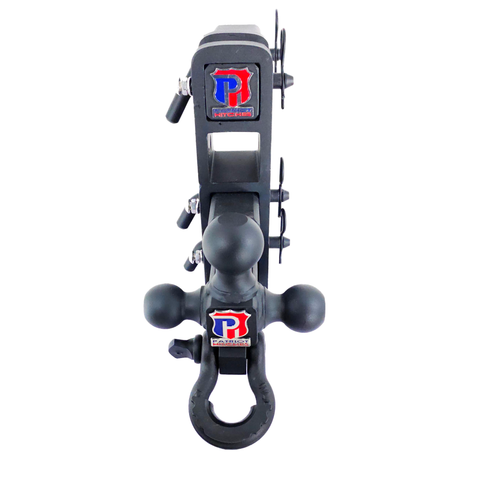 The Patriot - Patriot Hitches 8-Way 3-Ball Mount w/ Adjustable Stacked Receivers – 2-1/2" Hitch – 25K – Black Texture Accent