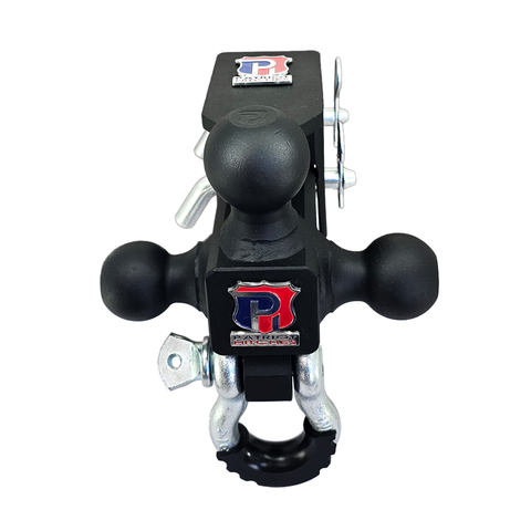 The Captain 5 in 1 - Patriot Hitches 5-Way 3-Ball Mount for 2-1/2" Hitches - The Captain - 30K – Silver Accent