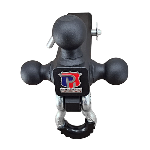 The Captain 4 in 1 - Patriot Hitches 4-Way 3-Ball Mount for 2-1/2" Hitches - The Captain - 30K - Silver Accent
