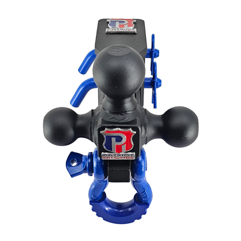 The Captain 5 in 1 - Patriot Hitches 5-Way 3-Ball Mount for 2" Hitches - The Captain - 30K – Blue Accent