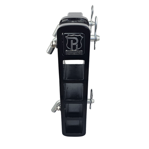 The Major - Patriot Hitches Adjustable Drop/Rise Hitch Stacked Receivers for 2" Hitches - 10" Drop/Rise – 25k - Silver Accent (Black Gloss)