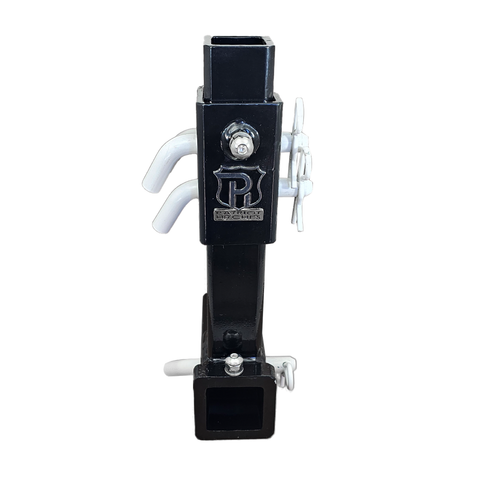 The General Normal Duty - Patriot Hitches 2" Adjustable Drop Hitch Adapter - 11" Rise/Drop - 7K - White Accent (Black Gloss)