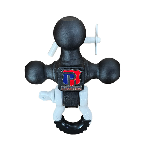 The Captain 4 in 1 - Patriot Hitches 4-Way 3-Ball Mount for 2" Hitches - The Captain - 30K - White Accent