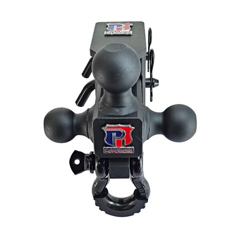 The Captain 5 in 1 - Patriot Hitches 5-Way 3-Ball Mount for 2-1/2" Hitches - The Captain - 30K – Black Gloss Accent