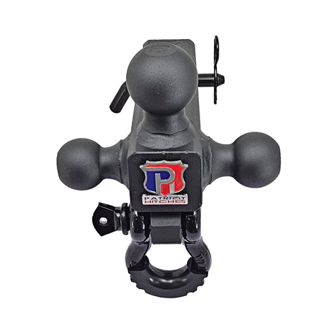 The Captain 4 in 1 - Patriot Hitches 4-Way 3-Ball Mount for 2-1/2" Hitches - The Captain - 30K - Black Gloss Accent
