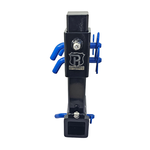 The General Heavy Duty - Patriot Hitches 2" Adjustable Drop Hitch Adapter - 11" Rise/Drop - 10K - Blue Accent (Black Gloss)