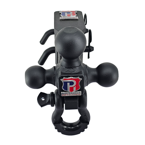 The Captain 5 in 1 - Patriot Hitches 5-Way 3-Ball Mount for 2" Hitches - The Captain - 30K – Black Texture Accent
