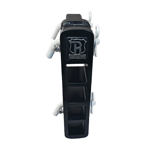 The Major - Patriot Hitches Adjustable Drop/Rise Hitch Stacked Receivers for 2" Hitches - 10" Drop/Rise – 25k - White Accent (Black Gloss)