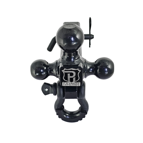 The Captain 4 in 1 - Patriot Hitches 4-Way 3-Ball Mount for 2" Hitches - The Captain - 30K - Black Texture Accent (Black Gloss)
