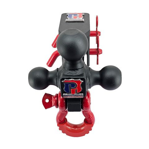 The Captain 5 in 1 - Patriot Hitches 5-Way 3-Ball Mount for 2" Hitches - The Captain - 30K – Red Accent