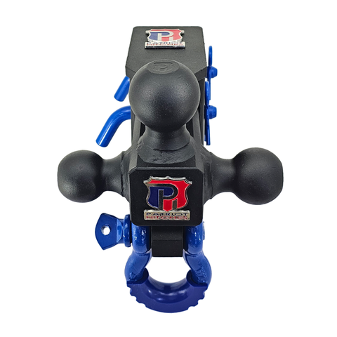 The Captain 5 in 1 - Patriot Hitches 5-Way 3-Ball Mount for 2-1/2" Hitches - The Captain - 30K – Blue Accent