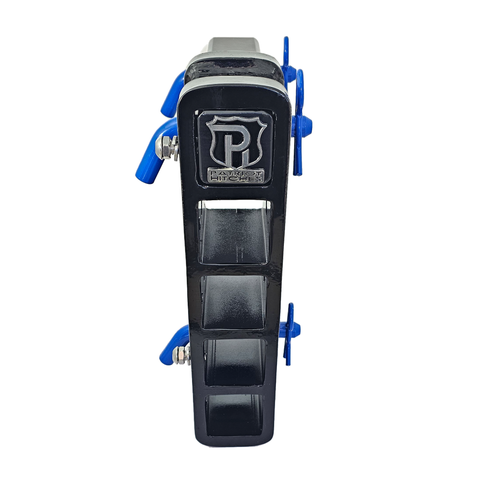 The Major - Patriot Hitches Adjustable Drop/Rise Hitch Stacked Receivers for 2" Hitches - 10" Drop/Rise – 25k - Blue Accent (Black Gloss)