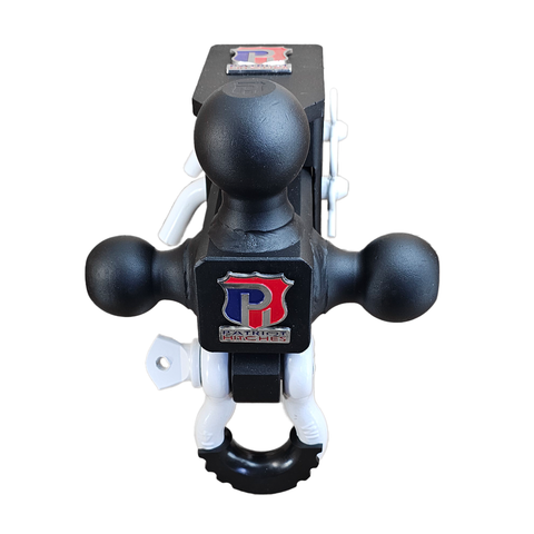 The Captain 5 in 1 - Patriot Hitches 5-Way 3-Ball Mount for 2-1/2" Hitches - The Captain - 30K – White Accent