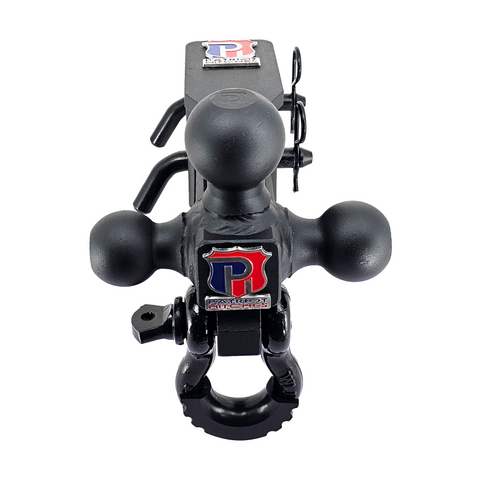 The Captain 5 in 1 - Patriot Hitches 5-Way 3-Ball Mount for 2" Hitches - The Captain - 30K – Black Gloss Accent