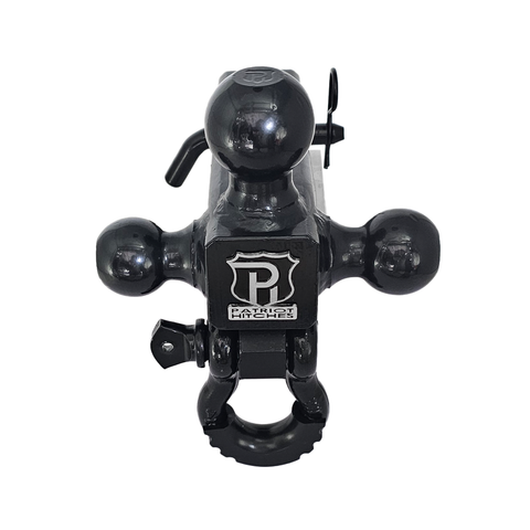 The Captain 4 in 1 - Patriot Hitches 4-Way 3-Ball Mount for 2-1/2" Hitches - The Captain - 30K - Black Gloss Accent (Black Gloss)