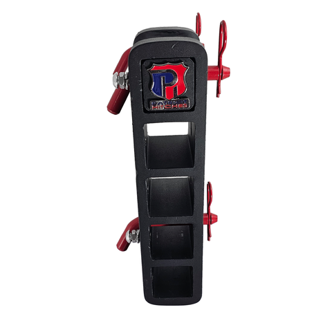 The Major - Patriot Hitches Adjustable Drop/Rise Hitch Stacked Receivers for 2" Hitches - 10" Drop/Rise – 25k - Red Accent