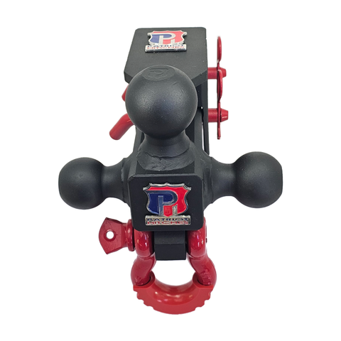 The Captain 5 in 1 - Patriot Hitches 5-Way 3-Ball Mount for 2-1/2" Hitches - The Captain - 30K – Red Accent