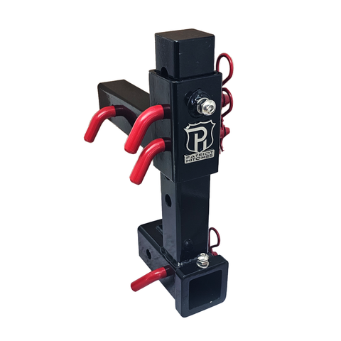 The General Heavy Duty - Patriot Hitches 2" Adjustable Drop Hitch Adapter - 11" Rise/Drop - 10K - Red Accent (Black Gloss)