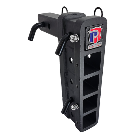 The Major - Patriot Hitches Adjustable Drop/Rise Hitch Stacked Receivers for 2" Hitches - 10" Drop/Rise – 25k - Black Gloss Accent