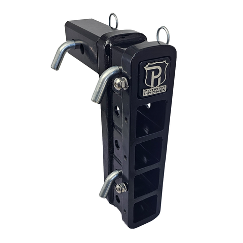 The Major - Patriot Hitches 4-Way 3-Ball Mount for 2-1/2" Hitches - The Major - 30K - Silver Accent (Black Gloss)