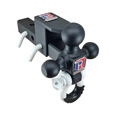 The Captain 5 in 1 - Patriot Hitches 5-Way 3-Ball Mount for 2" Hitches - The Captain - 30K – White Accent