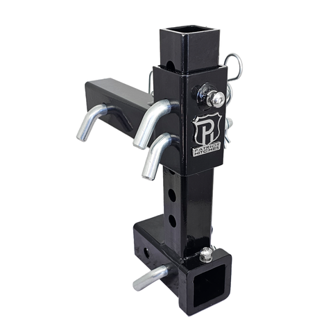 The General Normal Duty - Patriot Hitches 2" Adjustable Drop Hitch Adapter - 11" Rise/Drop - 7K - Silver Accent (Black Gloss)