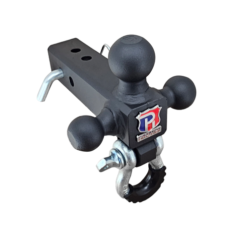 The Captain 4 in 1 - Patriot Hitches 4-Way 3-Ball Mount for 2-1/2" Hitches - The Captain - 30K - Silver Accent