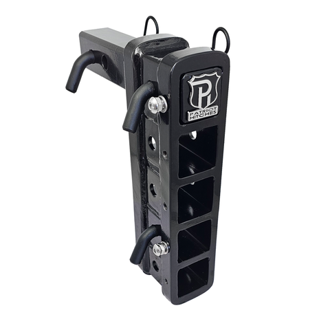 The Major - Patriot Hitches Adjustable Drop/Rise Hitch Stacked Receivers for 2" Hitches - 10" Drop/Rise – 25k - Black Texture Accent (Black Gloss)