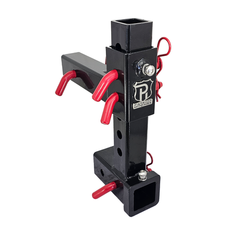 The General Normal Duty - Patriot Hitches 2" Adjustable Drop Hitch Adapter - 11" Rise/Drop - 7K - Red Accent (Black Gloss)