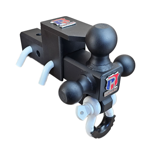 The Captain 5 in 1 - Patriot Hitches 5-Way 3-Ball Mount for 2-1/2" Hitches - The Captain - 30K – White Accent