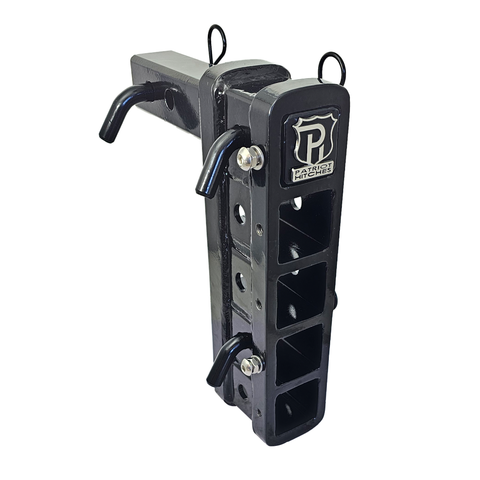 The Major - Patriot Hitches Adjustable Drop/Rise Hitch Stacked Receivers for 2" Hitches - 10" Drop/Rise – 25k - Black Gloss Accent (Black Gloss)
