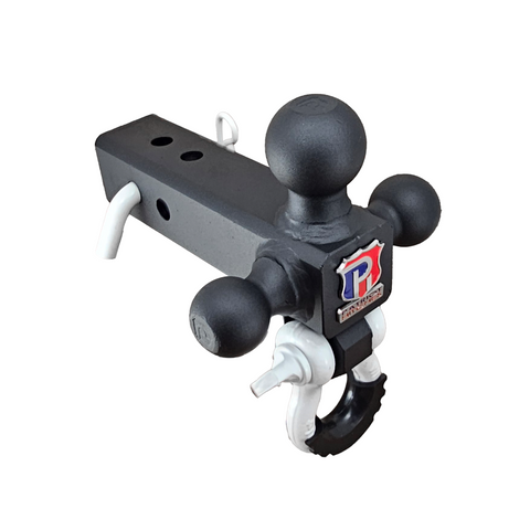 The Captain 4 in 1 - Patriot Hitches 4-Way 3-Ball Mount for 2-1/2" Hitches - The Captain - 30K - White Accent