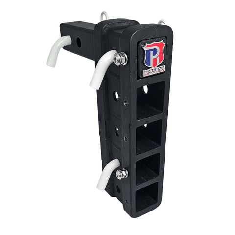 The Major - Patriot Hitches Adjustable Drop/Rise Hitch Stacked Receivers for 2" Hitches - 10" Drop/Rise – 25k - White Accent
