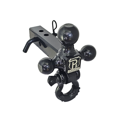 The Captain 4 in 1 - Patriot Hitches 4-Way 3-Ball Mount for 2" Hitches - The Captain - 30K - Black Gloss Accent (Black Gloss)