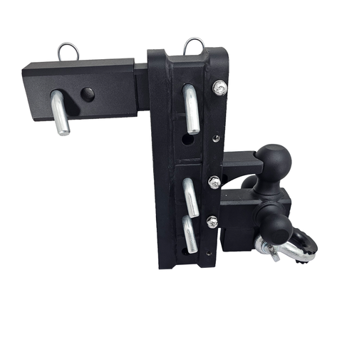 The Patriot - Patriot Hitches 8-Way 3-Ball Mount w/ Adjustable Stacked Receivers – 2-1/2" Hitch – 25K – Silver Accent