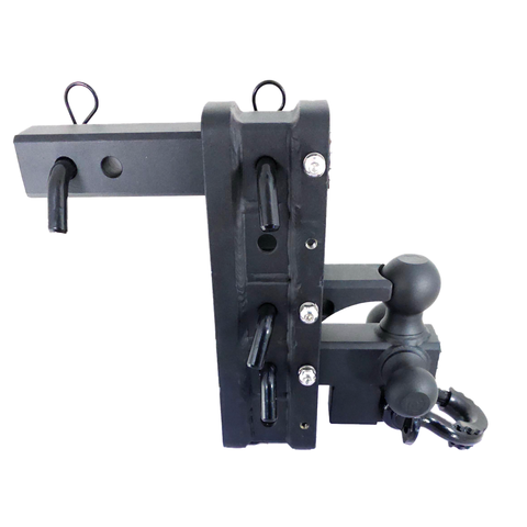 The Patriot - Patriot Hitches 8-Way 3-Ball Mount w/ Adjustable Stacked Receivers - 2" Hitch – 25K – Black Gloss Accent