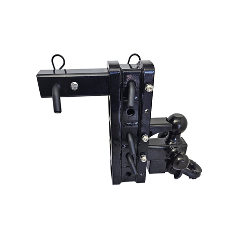 The Patriot - Patriot Hitches 8-Way 3-Ball Mount w/ Adjustable Stacked Receivers - 2" Hitch – 25K – Texture Accent (Black Gloss)