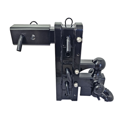 The Patriot - Patriot Hitches 8-Way 3-Ball Mount w/ Adjustable Stacked Receivers – 2-1/2" Hitch – 25K – Black Gloss Accent (Black Gloss)