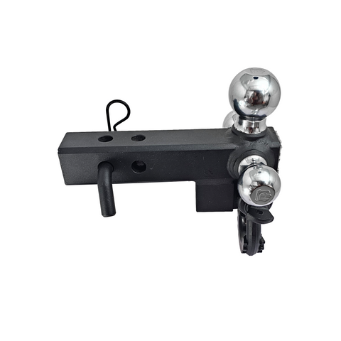 The Captain 4 in 1 - Patriot Hitches 4-Way 3-Ball Mount for 2" Hitches - The Captain - 30K - Black Texture Accent (Texture Chrome)