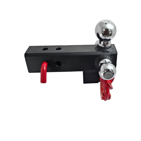The Captain 4 in 1 - Patriot Hitches 4-Way 3-Ball Mount for 2-1/2" Hitches - The Captain - 30K - Red Accent (Texture Chrome)