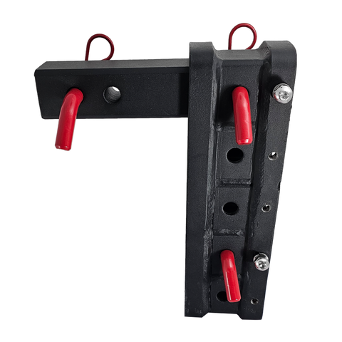 The Major - Patriot Hitches Adjustable Drop/Rise Hitch Stacked Receivers for 2" Hitches - 10" Drop/Rise – 25k - Red Accent
