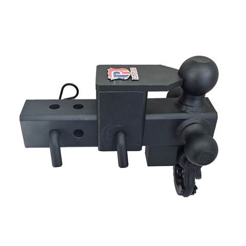The Captain 5 in 1 - Patriot Hitches 5-Way 3-Ball Mount for 2-1/2" Hitches - The Captain - 30K – Black Texture Accent
