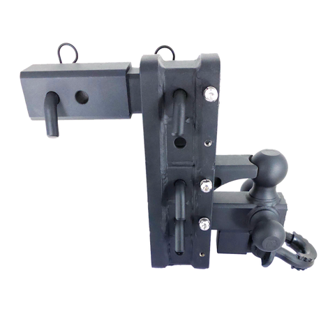 The Patriot - Patriot Hitches 8-Way 3-Ball Mount w/ Adjustable Stacked Receivers – 2-1/2" Hitch – 25K – Black Texture Accent