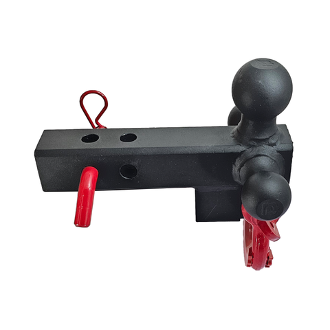 The Captain 4 in 1 - Patriot Hitches 4-Way 3-Ball Mount for 2" Hitches - The Captain - 30K - Red Accent