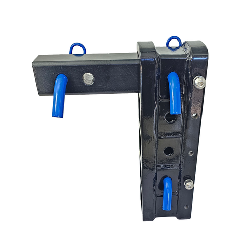 The Major - Patriot Hitches Adjustable Drop/Rise Hitch Stacked Receivers for 2" Hitches - 10" Drop/Rise – 25k - Blue Accent (Black Gloss)