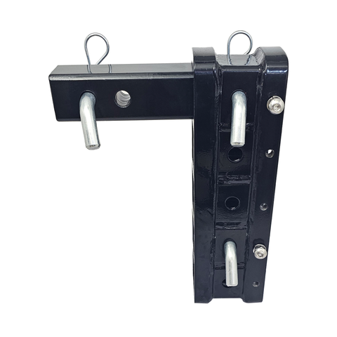 The Major - Patriot Hitches Adjustable Drop/Rise Hitch Stacked Receivers for 2" Hitches - 10" Drop/Rise – 25k - Silver Accent (Black Gloss)