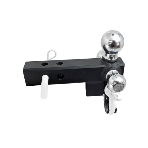 The Captain 4 in 1 - Patriot Hitches 4-Way 3-Ball Mount for 2" Hitches - The Captain - 30K - White Accent (Texture Chrome)