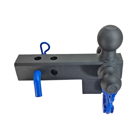 The Captain 4 in 1 - Patriot Hitches 4-Way 3-Ball Mount for 2" Hitches - The Captain - 30K - Blue Accent