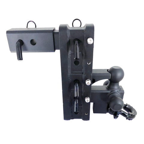 The Patriot - Patriot Hitches 8-Way 3-Ball Mount w/ Adjustable Stacked Receivers – 2-1/2" Hitch – 25K – Black Gloss Accent