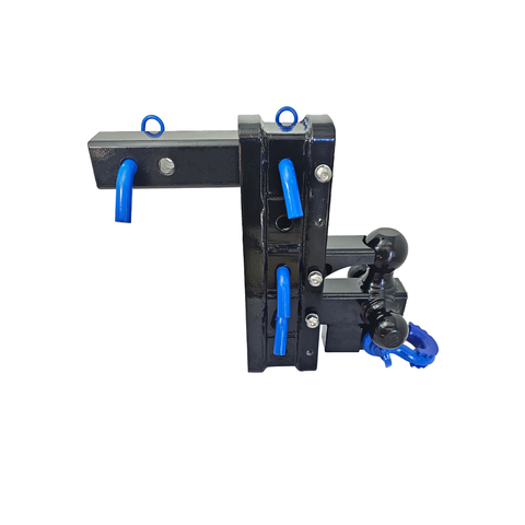 The Patriot - Patriot Hitches 8-Way 3-Ball Mount w/ Adjustable Stacked Receivers - 2" Hitch – 25K – Blue Accent (Black Gloss)